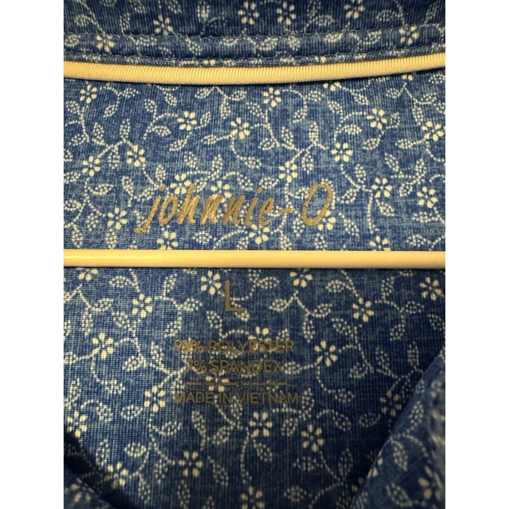 Johnnie O Short Sleeve All Over Print Floral Golf Polo Shirt Size Large - Picture 2 of 8
